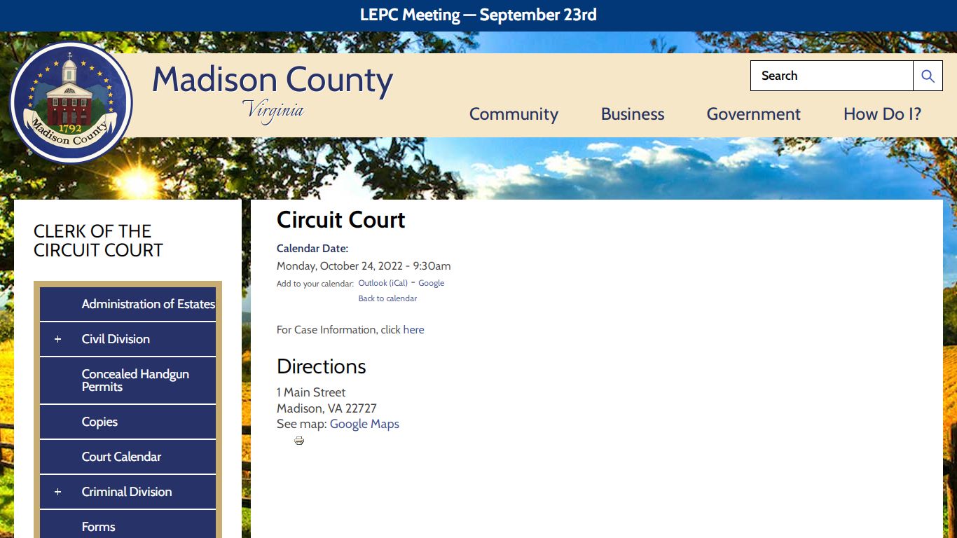 Circuit Court | Madison County Virginia
