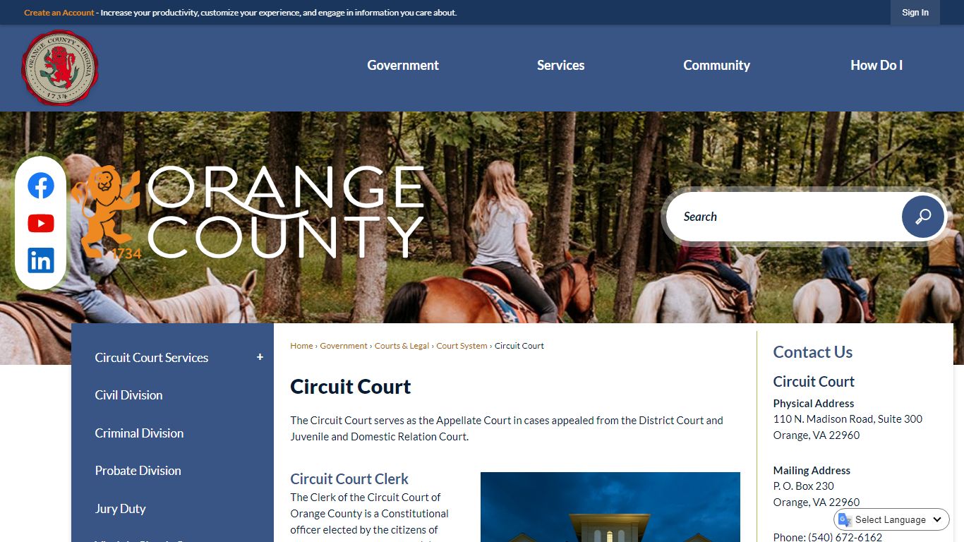 Circuit Court | Orange County, VA - Official Website